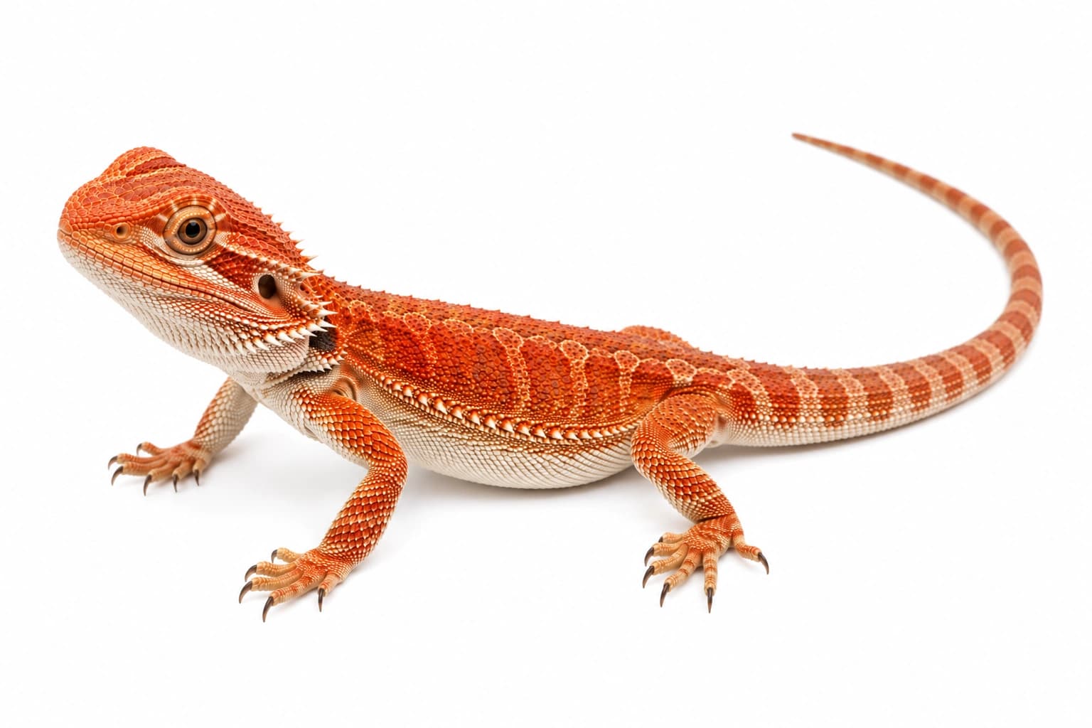 Juvenile Red Bearded Dragon showing developing red colour and natural pattern
