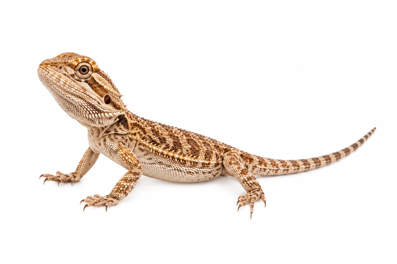 Juvenile Normal Bearded Dragon showing natural bands, standard scales and developing pigmentation