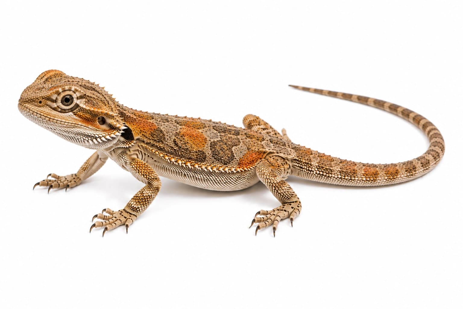 Juvenile Paradox Bearded Dragon showing developing irregular colour patches